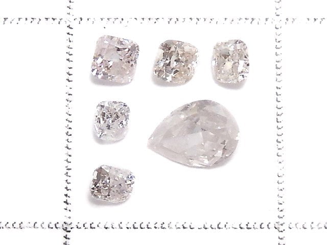 [Video][One of a kind] Unheated Pink Diamond Loose stone Faceted 6pcs Set NO.2