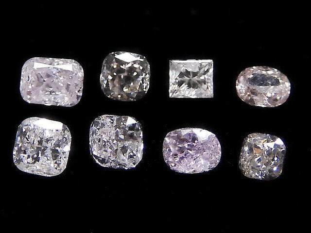 [Video][One of a kind] Unheated Pink Diamond Loose stone Faceted 8pcs Set NO.5