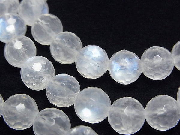 [Video]High Quality! Royal Blue Moonstone AA++ 128 Faceted Round 8mm Bracelet