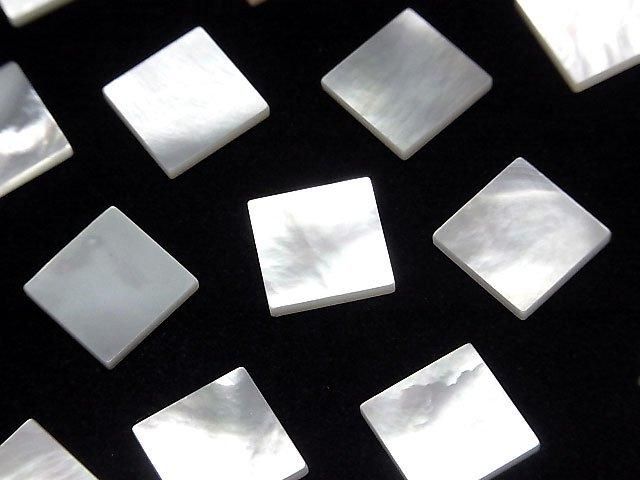 [Video] High-quality White Shell (Silver-lip Oyster) AAA Loose Stone Square 10x10x1.5mm 4pcs