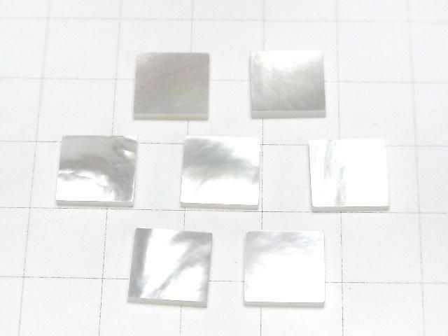 [Video] High-quality White Shell (Silver-lip Oyster) AAA Loose Stone Square 10x10x1.5mm 4pcs