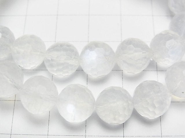 [Video]High Quality! Royal Blue Moonstone AA++ 128 Faceted Round 10mm Bracelet