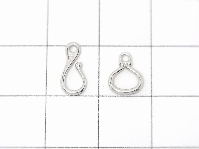 Silver925 Hook & Connector Rhodium Plated 1pair