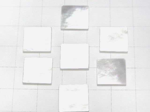 [Video] High Quality White Shell (Silver-lip Oyster) AAA Loose Stone Square 12x12x1.5mm 4pcs