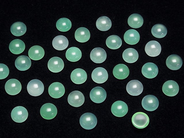 [Video]Chrysoprase AAA- Round Cabochon 7x7mm 1pc