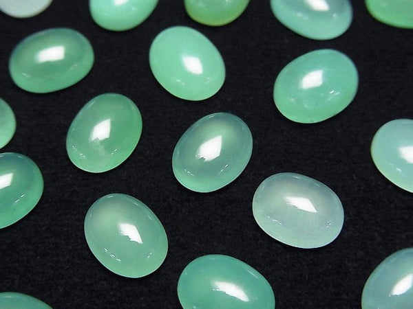 [Video] Chrysoprase AAA- Oval Cabochon 9x7mm 1pc