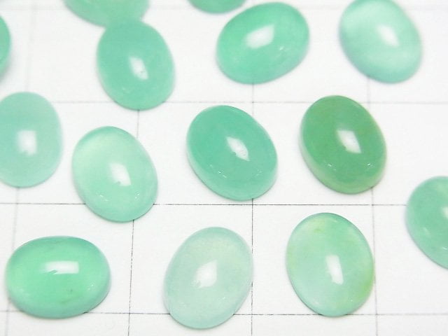 [Video] Chrysoprase AAA- Oval Cabochon 9x7mm 1pc