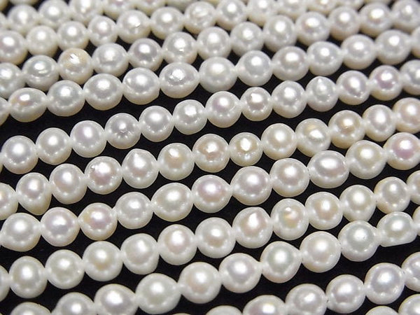 [Video] Fresh Water Pearl AAA- Round 3-3.5mm White 1strand beads (aprx.15inch/37cm)