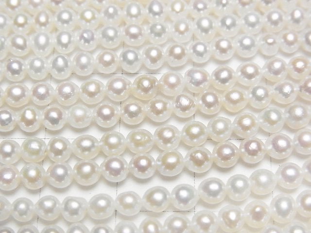 [Video] Fresh Water Pearl AAA- Round 3-3.5mm White 1strand beads (aprx.15inch/37cm)