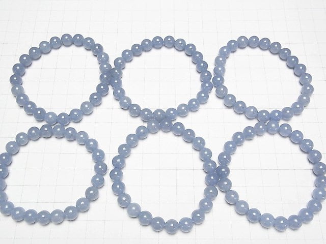 [Video] Angelite AAA Round 8mm Bracelet