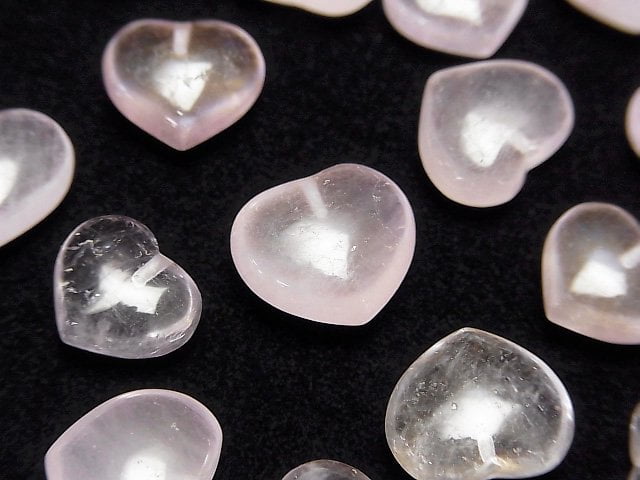 [Video] High Quality Morganite AAA- Half Drilled Hole Heart Size Mix 3pcs