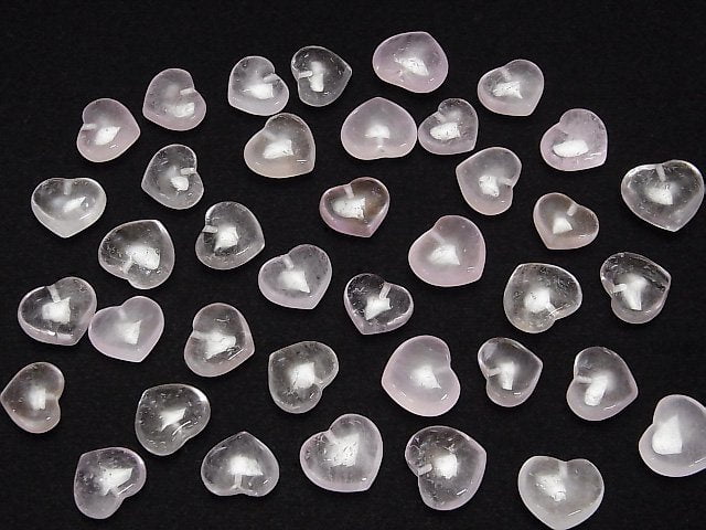 [Video] High Quality Morganite AAA- Half Drilled Hole Heart Size Mix 3pcs