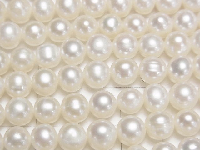 [Video] Fresh Water Pearl AA++ Potato 7mm White 1strand beads (aprx.14inch/35cm)