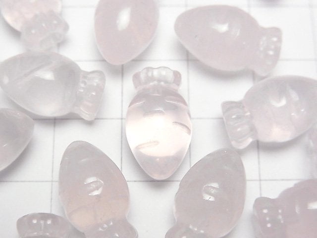 [Video] Rose Quartz AAA- Half Drilled Hole Carrot Motif 17x10mm 1pc