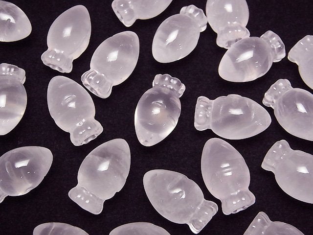 [Video] Rose Quartz AAA- Half Drilled Hole Carrot Motif 17x10mm 1pc