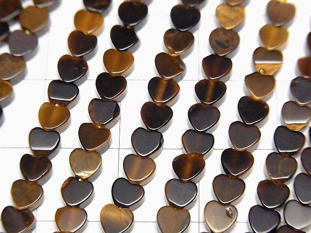 [Video] Yellow Tiger's Eye AA++ Vertical Hole Heart 4x4mm 1strand beads (aprx.15inch/36cm)