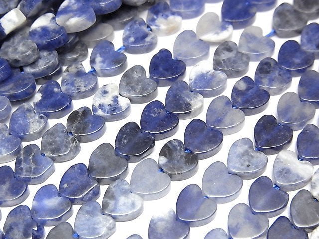 [Video] Sodalite AA Vertical Hole Heart 6x6mm 1strand beads (aprx.15inch/36cm)