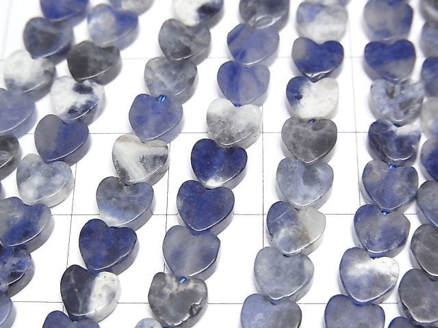 [Video] Sodalite AA Vertical Hole Heart 6x6mm 1strand beads (aprx.15inch/36cm)