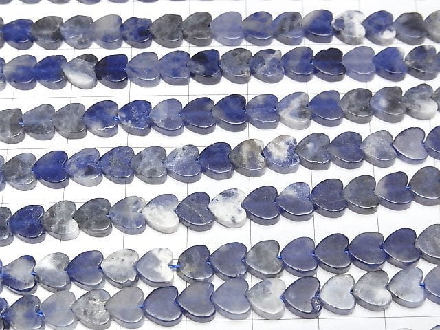 [Video] Sodalite AA Vertical Hole Heart 6x6mm 1strand beads (aprx.15inch/36cm)