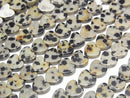 [Video] Dalmatian Jasper Vertical Hole Heart 6x6mm 1strand beads (aprx.15inch/36cm)