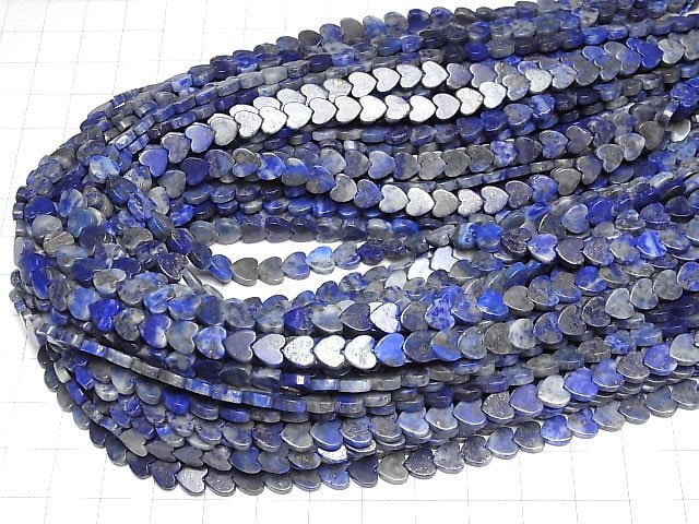 [Video] Lapislazuli AA Vertical Hole Heart 6x6mm 1strand beads (aprx.15inch/36cm)