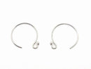 Silver925 Earwires 14x13mm with Round Beads, Rhodium Plated, 2 Pairs (4 Pieces)