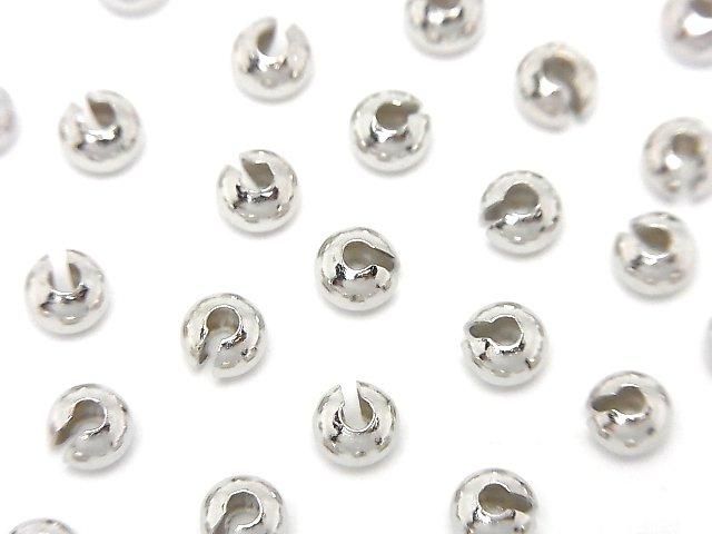 Silver925  Crimp Cover  [2.5mm][3mm][4mm] Rhodium Plated  6pcs