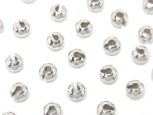 Silver925  Crimp Cover  [3mm][4mm] Rhodium Plated  8pcs