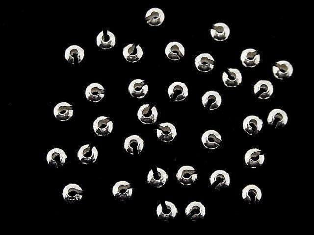 Silver925  Crimp Cover  [2.5mm][3mm][4mm] Rhodium Plated  6pcs