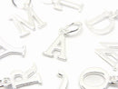 Silver925 Alphabet (Initial) Motif Jump Ring with Charm, No Coating, 1pc