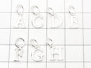 Silver925 Alphabet (Initial) Motif Charm with Jump Ring No Coating 1pc