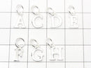 Silver925 Alphabet (Initial) Motif Jump Ring with Charm, No Coating, 1pc