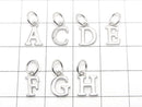 Silver925 Alphabet (Initial) Motif Charm with Jump Ring Rhodium Plated 1pc