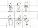 Silver925 Alphabet (Initial) Motif Charm with Jump Ring Rhodium Plated 1pc