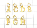 Silver925 Alphabet (Initial) Motif Charm with Jump Ring 18KGP 1pc