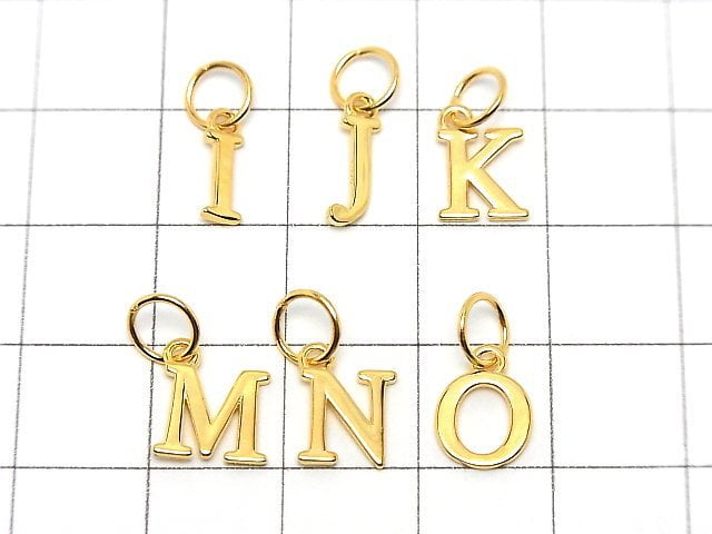 Silver925 Alphabet (Initial) Motif Charm with Jump Ring 18KGP 1pc