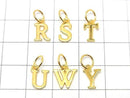 Silver925 Alphabet (Initial) Motif Jump Ring with Charm, 18KGP, 1pc