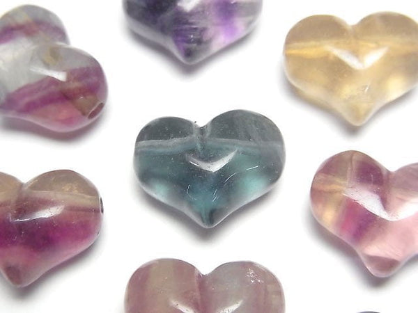 [Video] Multicolor Fluorite AA Heart 14x18mm [] 3pcs