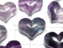 [Video] Multicolor Fluorite AA Heart 14x18mm [Horizontal hole] 5pcs
