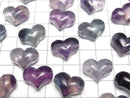 [Video] Multicolor Fluorite AA Heart 14x18mm [Horizontal hole] 5pcs