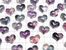 [Video] Multicolor Fluorite AA Heart 14x18mm [Horizontal hole] 5pcs