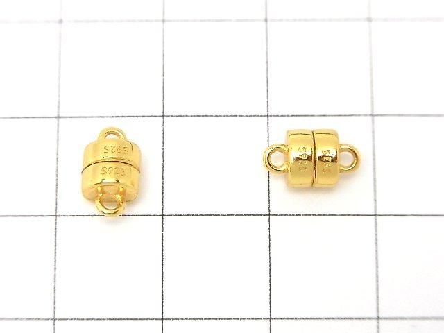 Silver 925 magnetic clasp, 9x5.5x5.5mm, 18KGP, 1 pair