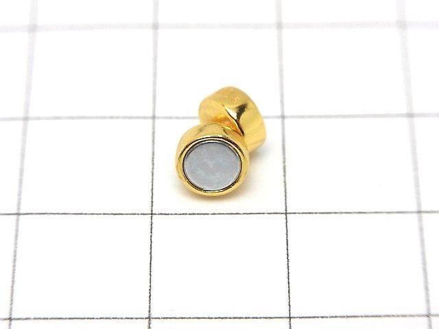 Silver 925 magnetic clasp, 9x5.5x5.5mm, 18KGP, 1 pair