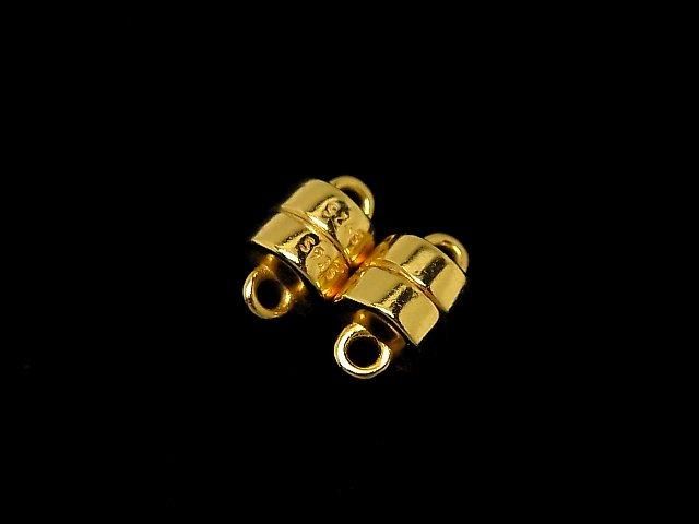 Silver 925 magnetic clasp, 9x5.5x5.5mm, 18KGP, 1 pair