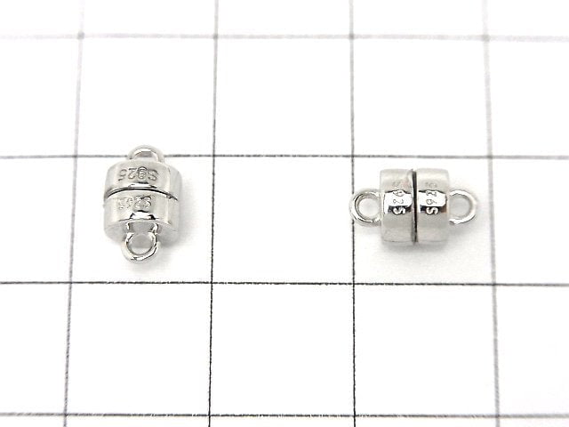 Silver925 Magnetic Clasp 9x5.5x5.5mm Rhodium Plated 1pair