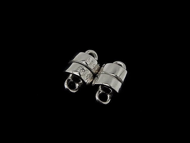 Silver925 Magnetic Clasp 9x5.5x5.5mm Rhodium Plated 1pair