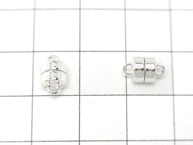 Silver 925 magnetic clasp, 9x5.5x5.5mm, no coating, 1 pair
