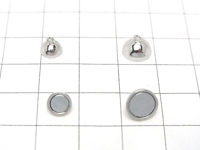 Silver925 Magnetic Clasp Round 6mm,8mm Rhodium Plated 1pair