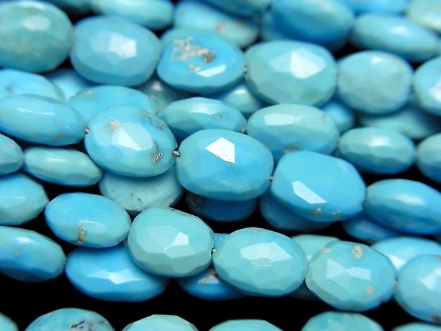 [Video] Arizona Sleeping Beauty Turquoise AA++ Faceted Oval half or 1strand beads (aprx.15inch/38cm)