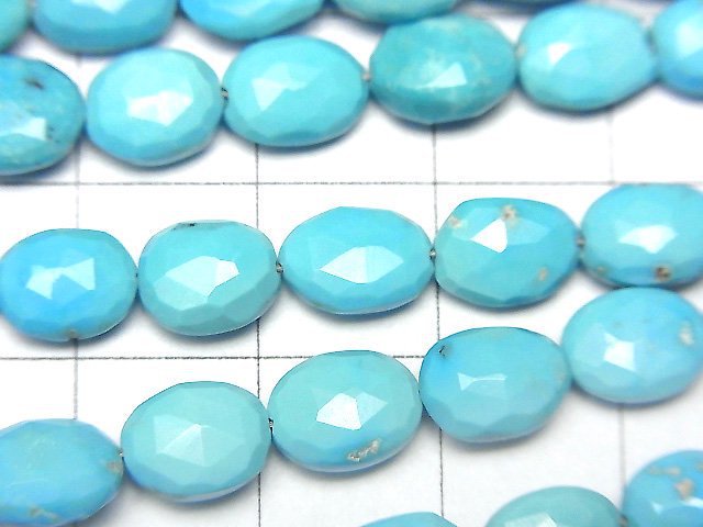 [Video] Arizona Sleeping Beauty Turquoise AA++ Faceted Oval half or 1strand beads (aprx.15inch/38cm)